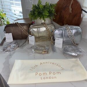 Pom Pom London metallic City mini with matching weave straps *pick your color*
